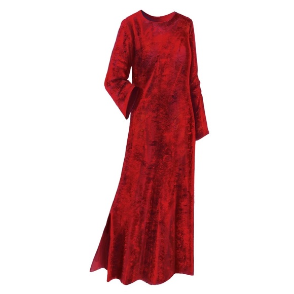 J. Peterman Classic Velvet Caftan Red Small - Picture 3 of 10